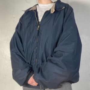 Classic Vintage Navy Blue Zip Up Windbreaker